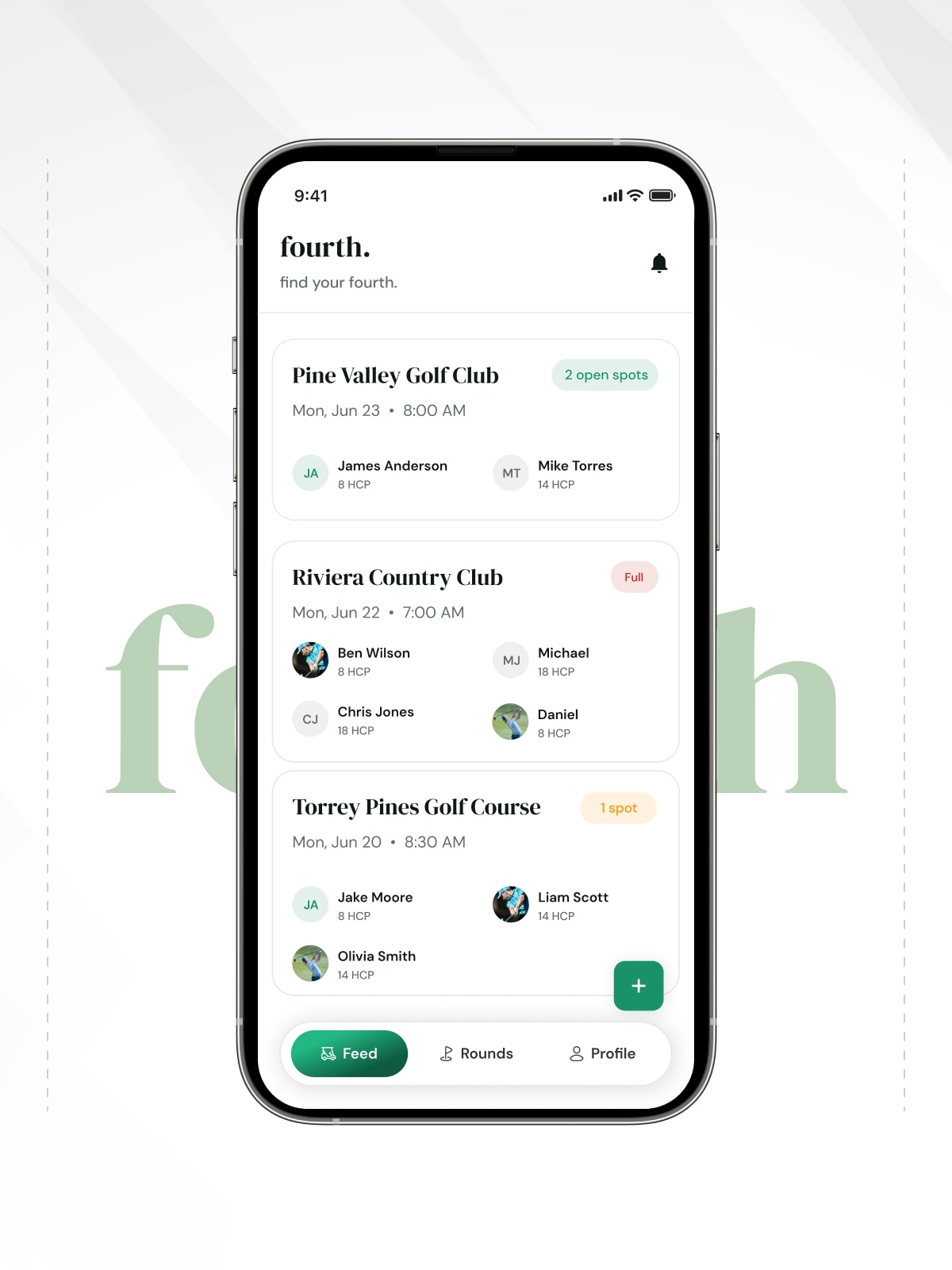 Golf Tee Time Booking App for iOS & Android - fourth.